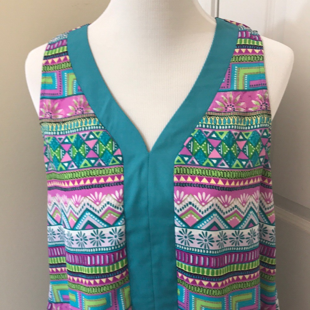 Pink Owl Aztec Flowy Top sz Medium - Picture 2 of 4
